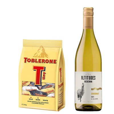 Altitudes Reserva Chardonnay 75cl White Wine With Toblerone Tinys 248g